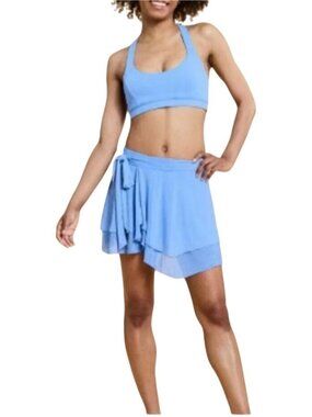 Blogilates Blue Layered Wrap Skort With Inner Shorts - Size M